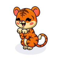 schattige baby tijger cartoon staand vector