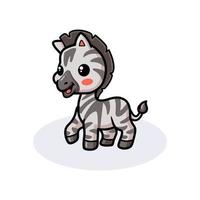 schattige vrolijke baby zebra cartoon vector