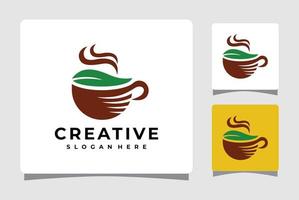 blad koffie logo sjabloonontwerp inspiratie vector