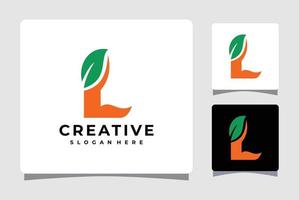 letter l blad logo sjabloonontwerp inspiratie vector