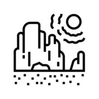 droogte land lijn pictogram vectorillustratie vector