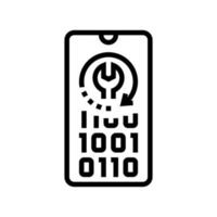 mobiele telefoon data recovery lijn pictogram vectorillustratie vector