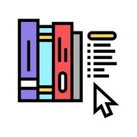 online bibliotheek kleur pictogram vectorillustratie vector