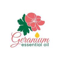 geranium etherische olie logo vector sjabloon