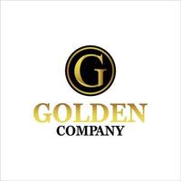 letter g gouden cirkel logo vector
