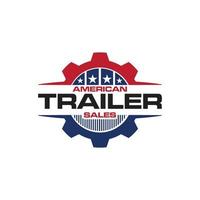 amerikaanse trailer verkoop logo embleem vector