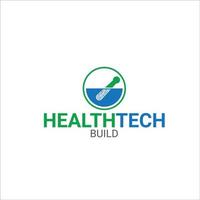 health tech-logo voor technologiemedicijnbedrijf vector