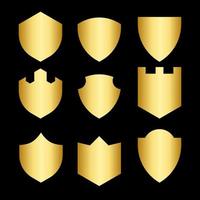 gouden schild vectorvormen bundel set vector