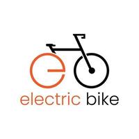 eenvoudig en modern logo sjabloon voor elektrische fietsen vector