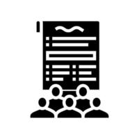 sociale normen wet woordenboek glyph pictogram vectorillustratie vector