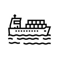 schip levering containers lijn pictogram vectorillustratie vector