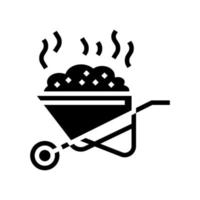 compost voor tuinieren glyph pictogram vectorillustratie vector