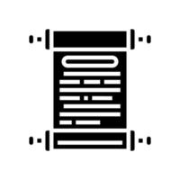 geschiedenis scroll oud griekenland glyph pictogram vectorillustratie vector