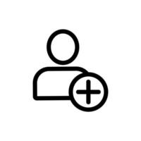 gebruiker toegevoegd pictogram vector. geïsoleerde contour symbool illustratie vector