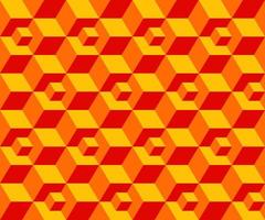 achtergrond geometrisch patroon kubus vorm geel oranje rood vector