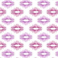 patroon van abstracte vlekken in de vorm van lippen in trendy paarse tinten op aquarel wijze. vector