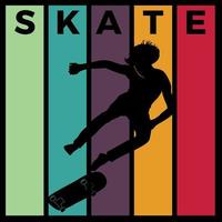 skateboard silhouet sport activiteit vectorafbeelding vector