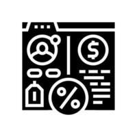 lening financiën glyph pictogram vectorillustratie vector