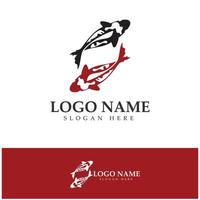 koi vissen logo pictogram illustratie vector ontwerpsjabloon