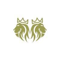 leeuwenkoning logo vector illustratie design.gold leeuwenkoning hoofd teken concept geïsoleerd zwarte background