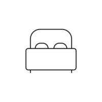 bed, slaapkamer dunne lijn pictogram vector illustratie logo sjabloon. geschikt voor vele doeleinden.