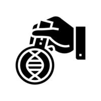 laboratorium onderzoek naar genetische molecuul glyph pictogram vectorillustratie vector