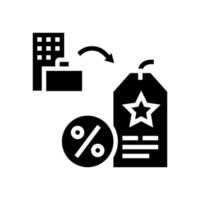 personeelskorting voordelen glyph pictogram vectorillustratie vector