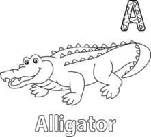 alligator alfabet abc kleurplaat a vector