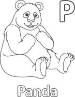 panda alfabet abc kleurplaat p vector