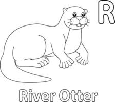 rivierotter alfabet abc kleurplaat r vector