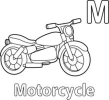 motorfiets alfabet abc kleurplaat m vector