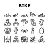 fiets transport en accessoires pictogrammen instellen vector