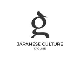 initialen g voor logo's gerelateerd aan japan vector