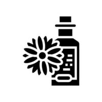 kamille drankje homeopathie vloeibare glyph pictogram vectorillustratie vector