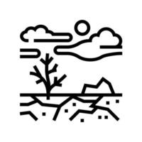 kale land lijn pictogram vectorillustratie vector