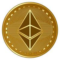 gouden futuristische ethereum cryptocurrency munt vectorillustratie vector