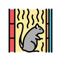 rat leeft in watten in muur kleur pictogram vectorillustratie vector