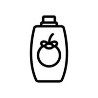 mangosteen shampoo fles pictogram vector overzicht illustratie