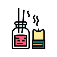 aromatherapie accessoires kleur pictogram vectorillustratie vector