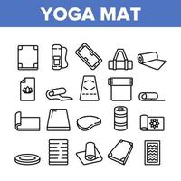 yoga mat accessoire collectie iconen set vector