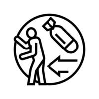 ontsnapping uit oorlog vluchteling lijn pictogram vectorillustratie vector