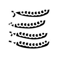 rijpe verse erwten glyph pictogram vectorillustratie vector