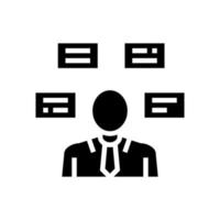 mens begrijpt taken glyph pictogram vectorillustratie vector