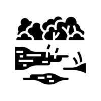 regenwoud land glyph pictogram vectorillustratie vector