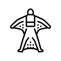 wingsuit vliegende extreme sport man lijn pictogram vectorillustratie vector