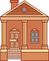 platte kleurrijke huis illustratie. cartoon huis vectorillustratie geïsoleerd op een witte achtergrond. vector