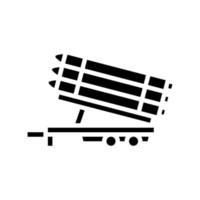 raketten vervoer aanhangwagen glyph pictogram vectorillustratie vector