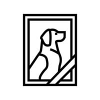 dode hond huisdier foto lijn pictogram vectorillustratie vector