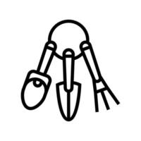 instrument voor zorg kamerplant lijn pictogram vectorillustratie vector