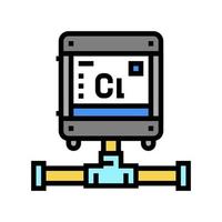 zwembad chloor generator kleur pictogram vectorillustratie vector